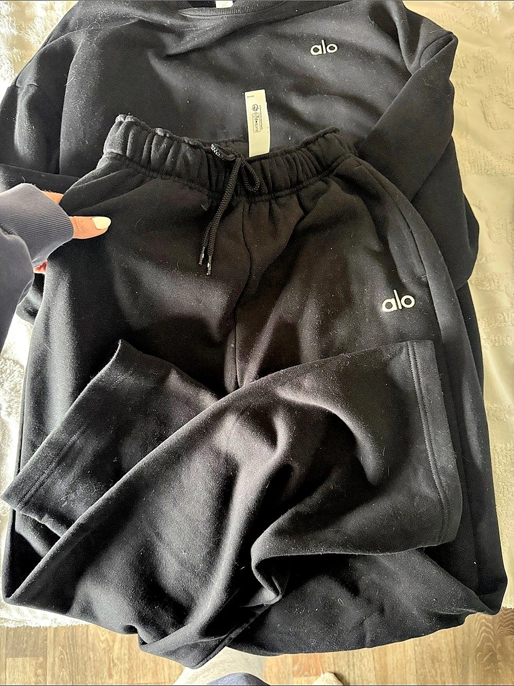 🖤 ALO Black Fleece Jogger Pants Size XXS Like New